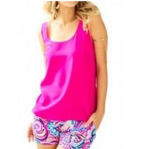❤️ Lilly Pulitzer Small Pink 100% Silk Tank Top ❤️ FC
